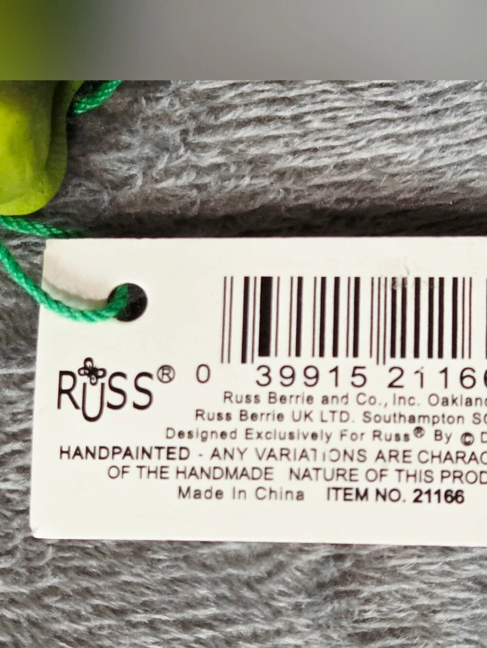 Russ Green Frog Birthday Figurine with Blue-Yellow Balloons